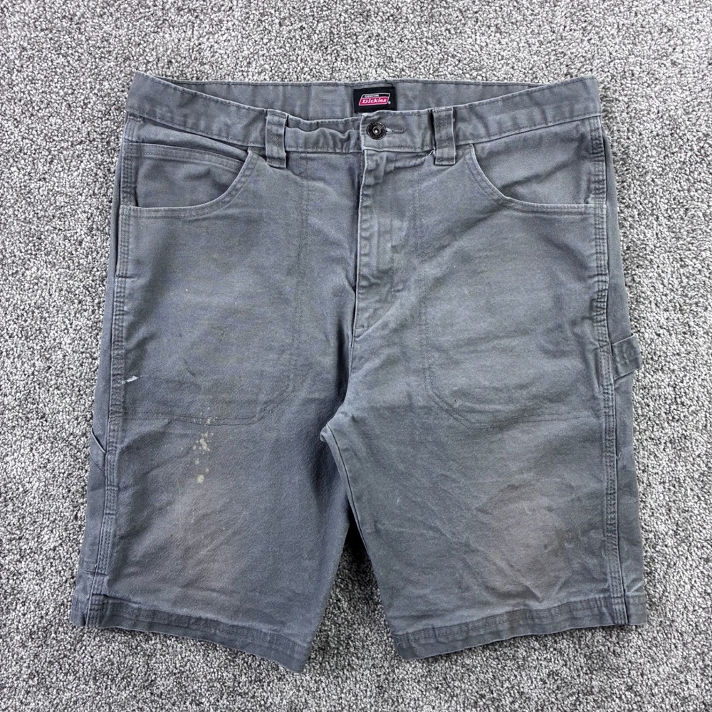 Vintage Y2K Dickies Carpenter Shorts Mens 34 Gray Canvas Utility Workwear